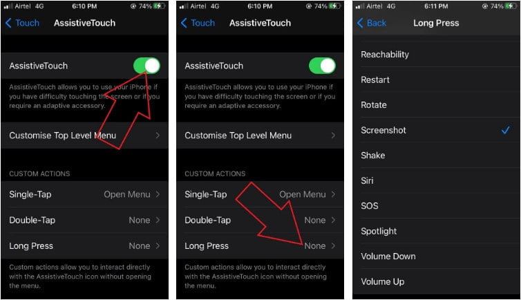 cara screenshot iPhone dengan assistive touch